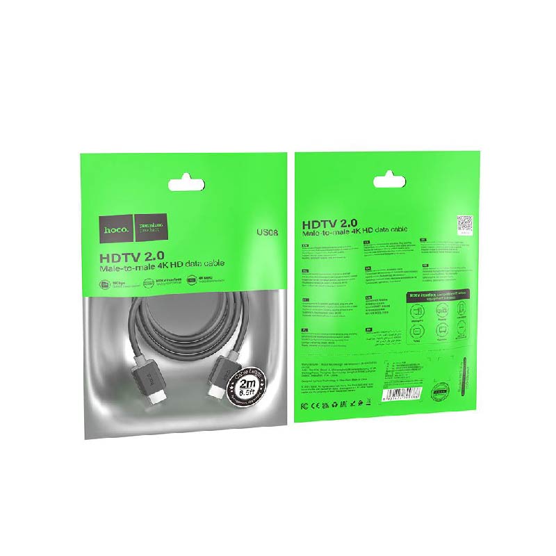 HOCO 1M HDTV to HDTV video cable, HDTV2.0, supports 4K 60Hz HD video transfer