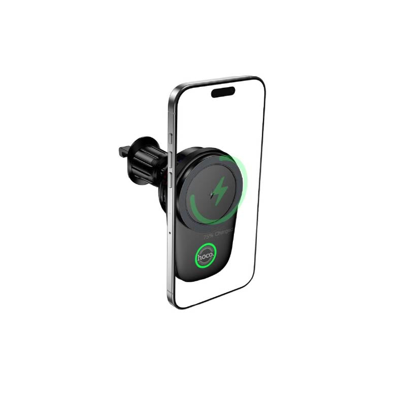 hoco HW36 Electric Rotating Magnetic Wireless Fast Charging Car Air Outlet Phone Holder
