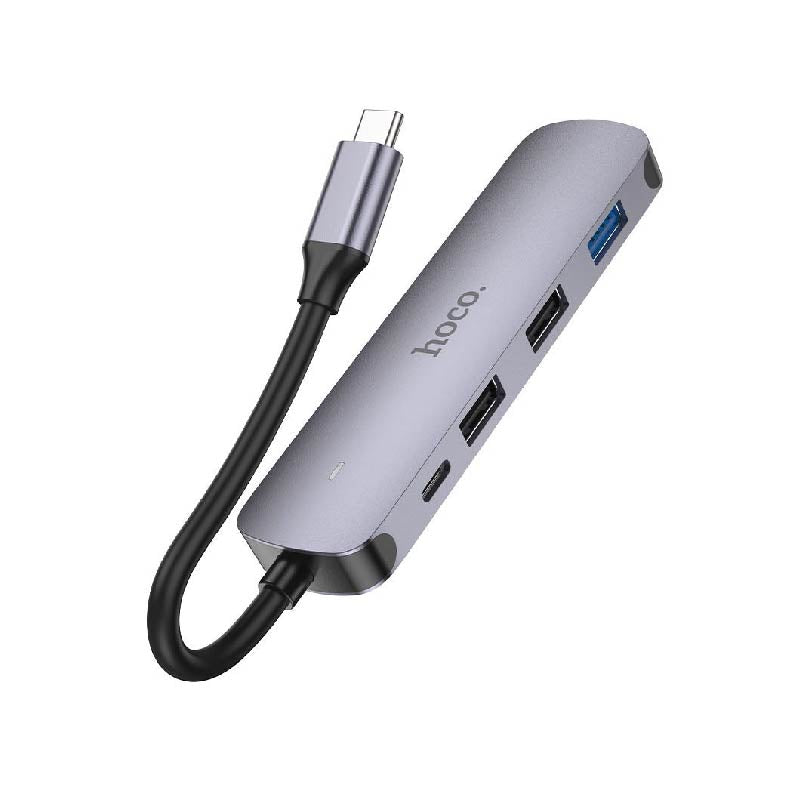 Hoco HB27, hub Type-C male to HDTV + USB3.0 + USB2.0*2 + Type-C PD, support 4K 30Hz, up to 60W (20V / 3A) charging