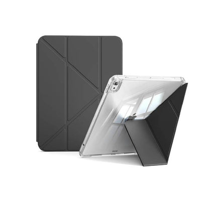 Case for iPad , Multi-Angle Y Folding Holder, Slide Rail Removable Cover, Transparent
