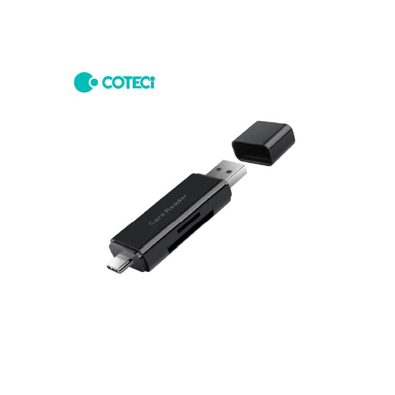 COTECi USB + Type-C 2.0 2-in-1 SD & TF Card Reader